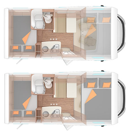 Traveller - 2 fixed double beds