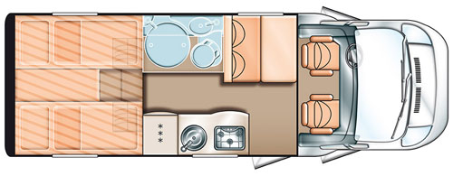 Campervan hire example M6 - Comfort Standard