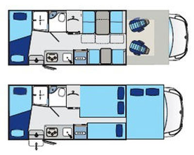 rent camper example Lux Group - 7 berth