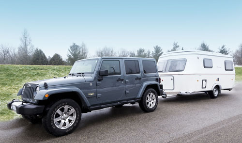 camper hire example Jeep/Trailer